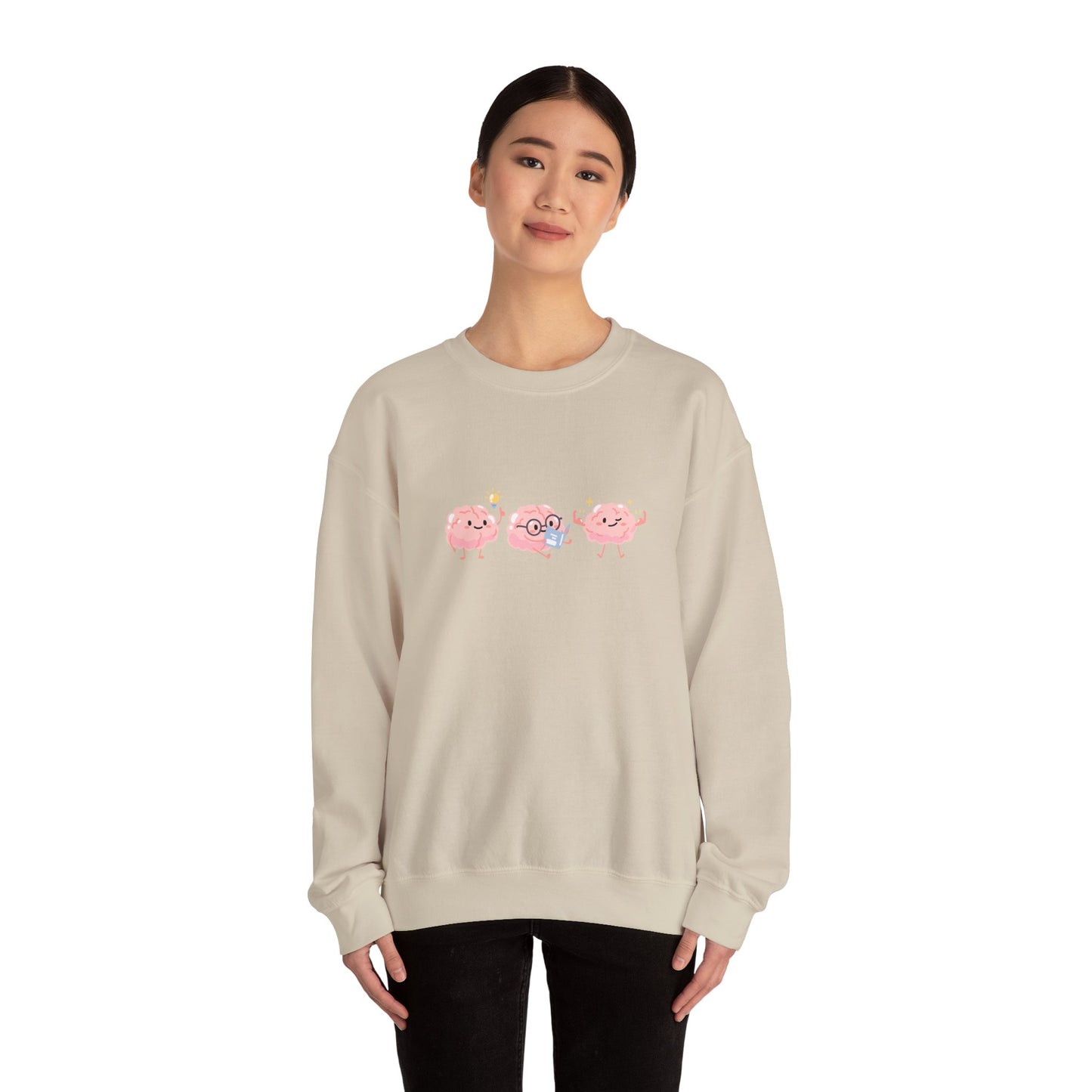 Happy Brain Sweatshirt - Unisex Garment-Dyed Pullover for Moms