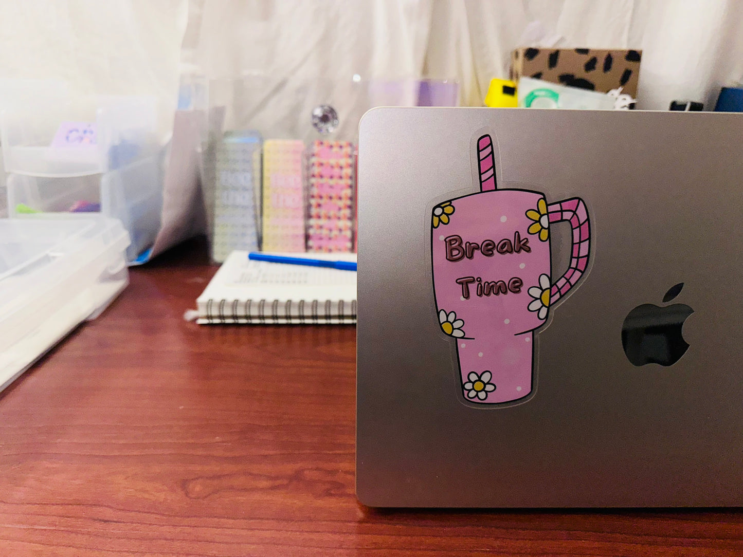 Tumbler “Break Time” Reminder - Decorative Sticker