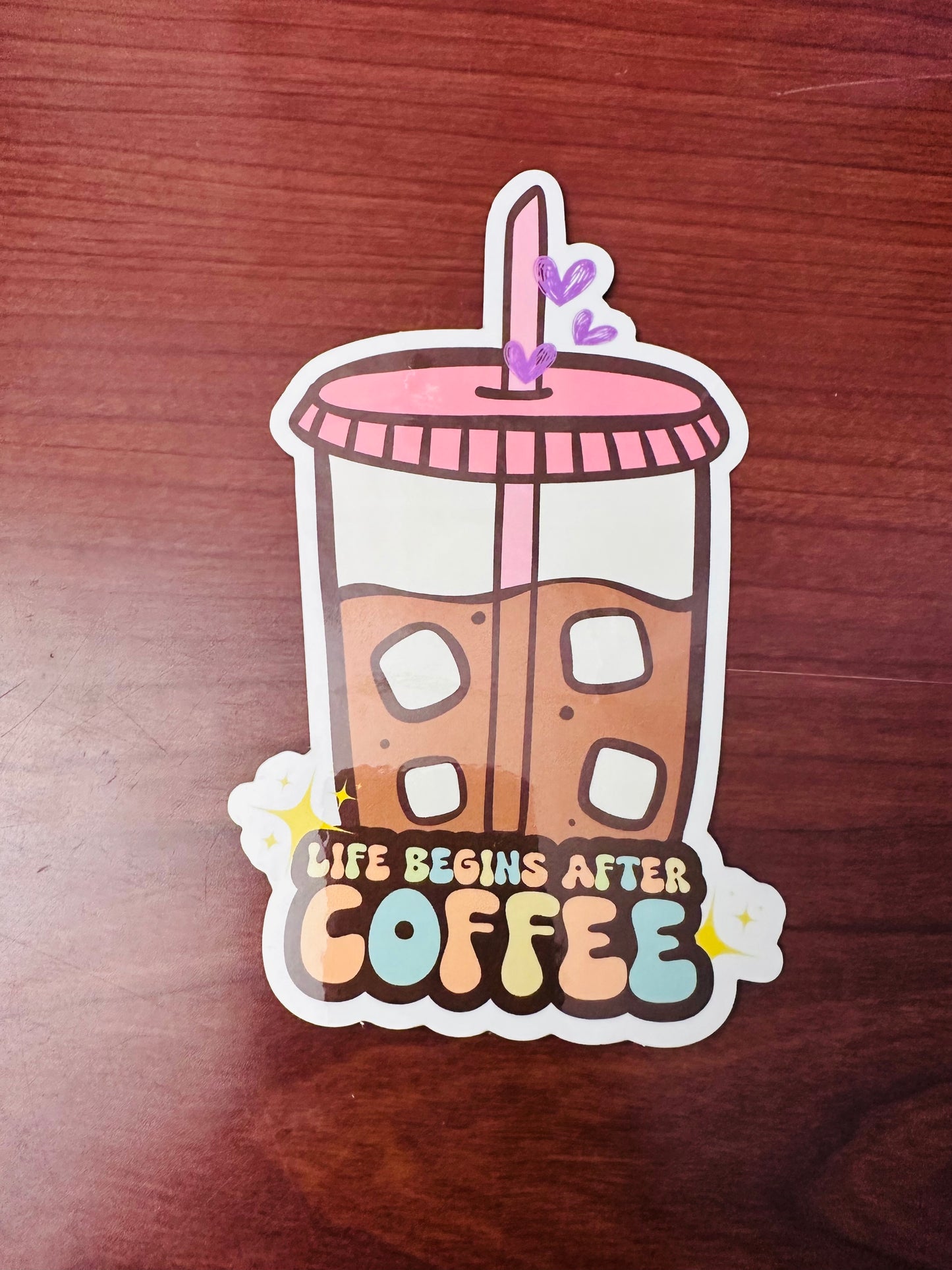 Life begins after Coffee☕️ - Decorative Sticker