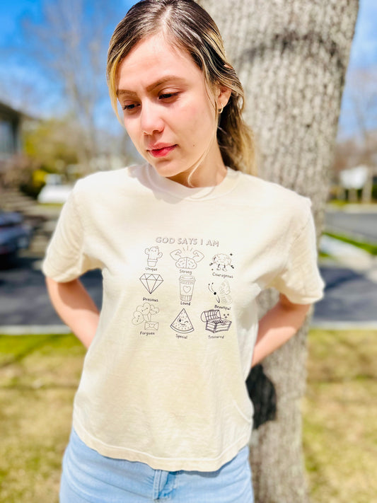 GOD SAYS ....Boxy T-shirt 🙏🏻🎁✨