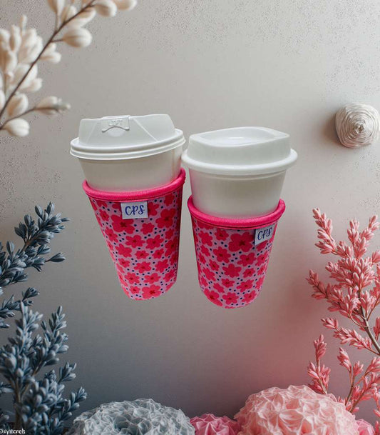 Coffee Cup Covers - Pink Flowers 🌸🌸🌸